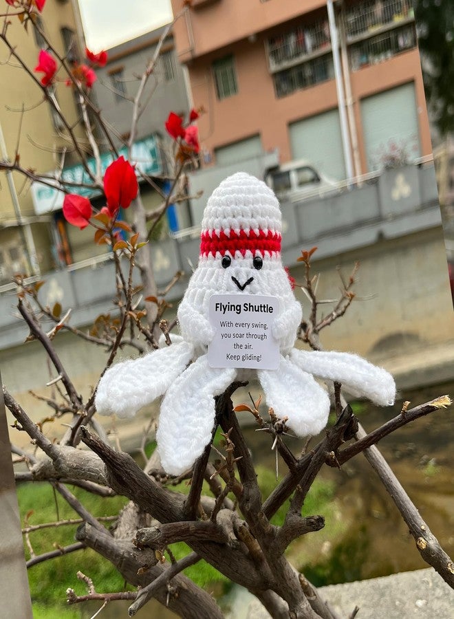 PLWalker Emotional Support Badminton Gifts, Crocheted Badminton Plush Decor, Funny Positive Crochet Badminton Stuffed Doll Plushies - Image 5